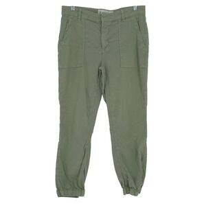 Frank & Eileen Women's 8‎ Jameson Utility Jogger Pants Washed Green Cotton Flax